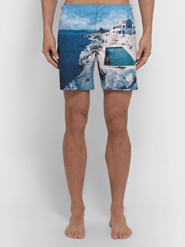 Bulldog Straight-Leg Mid-Length Printed Swim Shorts - FR Bulldog Straight-Leg Mid-Length Printed Swim Shorts - FR