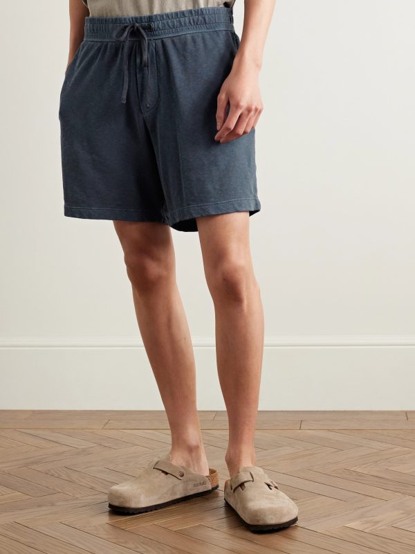Straight-Leg Mélange Cotton-Jersey Drawstring Shorts - FR