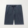 Straight-Leg Mélange Cotton-Jersey Drawstring Shorts