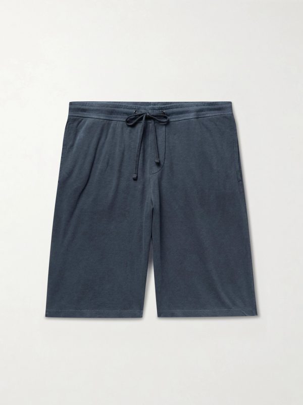 Straight-Leg Mélange Cotton-Jersey Drawstring Shorts