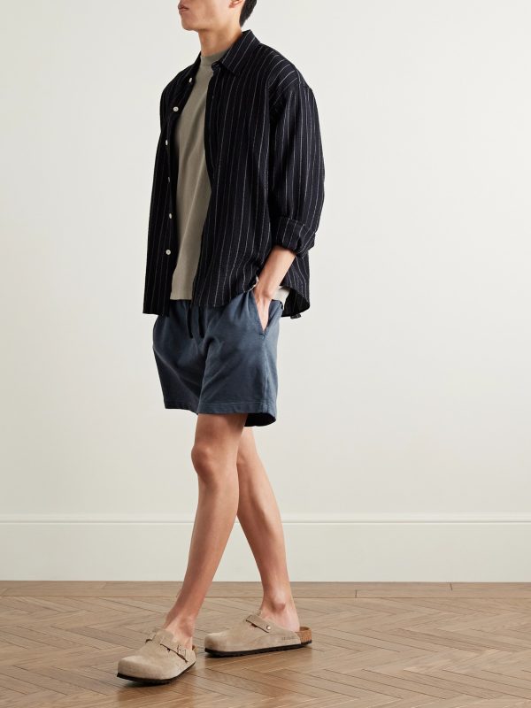 Straight-Leg Mélange Cotton-Jersey Drawstring Shorts - OU
