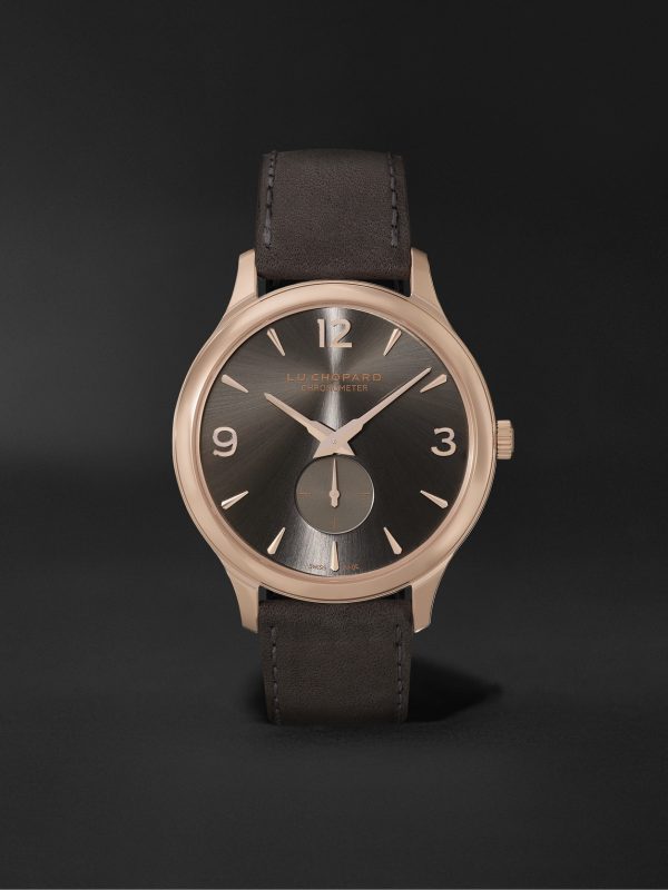 L.U.C XPS Automatic 40mm 18-Karat Rose Gold and Nubuck Watch, Ref. No. 161948-5003 L.U.C XPS Automatic 40mm 18-Karat Rose Gold and Nubuck Watch, Ref. No. 161948-5003