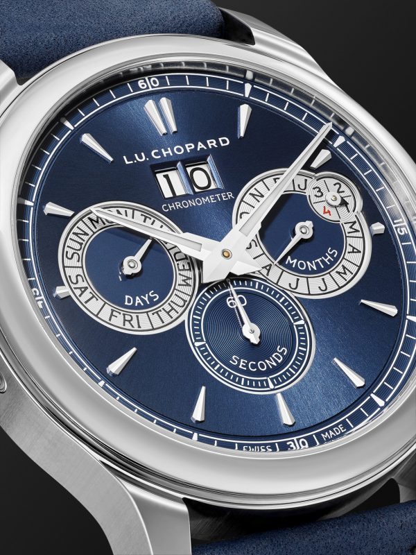 L.U.C Perpetual Twin Automatic Perpetual Calendar 43mm Stainless Steel and Nubuck Watch, Ref. No. 168561-3003 - CU L.U.C Perpetual Twin Automatic Perpetual Calendar 43mm Stainless Steel and Nubuck Watch, Ref. No. 168561-3003 - CU