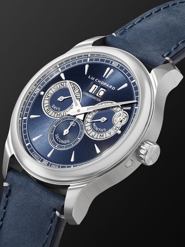 L.U.C Perpetual Twin Automatic Perpetual Calendar 43mm Stainless Steel and Nubuck Watch, Ref. No. 168561-3003 - FR L.U.C Perpetual Twin Automatic Perpetual Calendar 43mm Stainless Steel and Nubuck Watch, Ref. No. 168561-3003 - FR