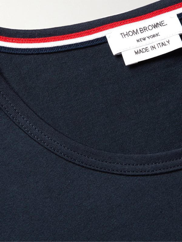 Slim-Fit Grosgrain-Trimmed Cotton-Jersey T-Shirt - CU