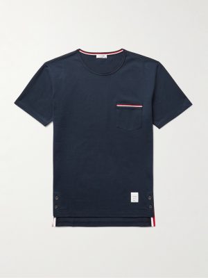 Slim-Fit Grosgrain-Trimmed Cotton-Jersey T-Shirt Slim-Fit Grosgrain-Trimmed Cotton-Jersey T-Shirt