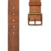 4.5cm Logo-Debossed Distressed Leather Belt - E1