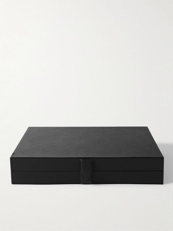 Panama Cross-Grain Leather Backgammon Set - E1
