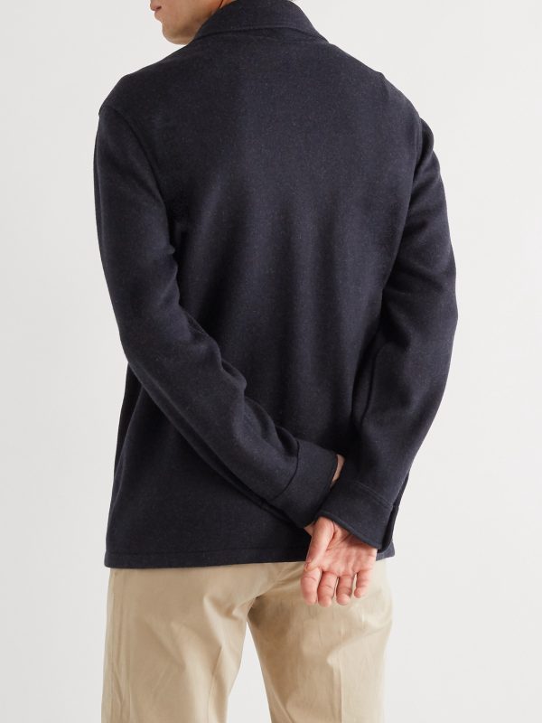 Mélange Cashmere-Blend Overshirt - BK Mélange Cashmere-Blend Overshirt - BK