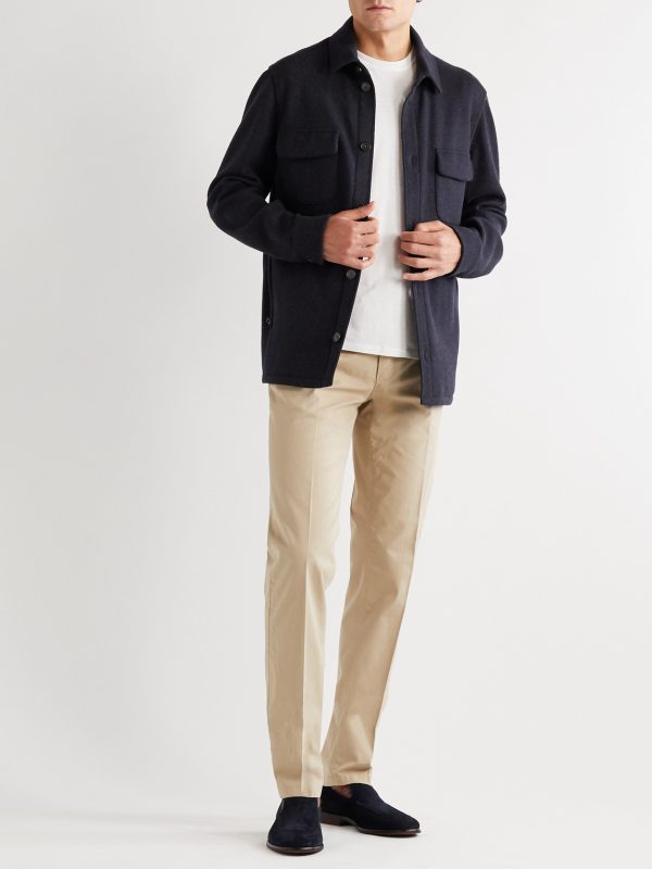 Mélange Cashmere-Blend Overshirt - OU Mélange Cashmere-Blend Overshirt - OU