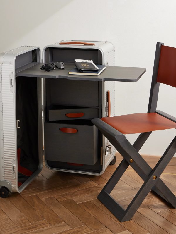 Special Edition Leather-Trimmed Aluminium and Wood Work Station - OU