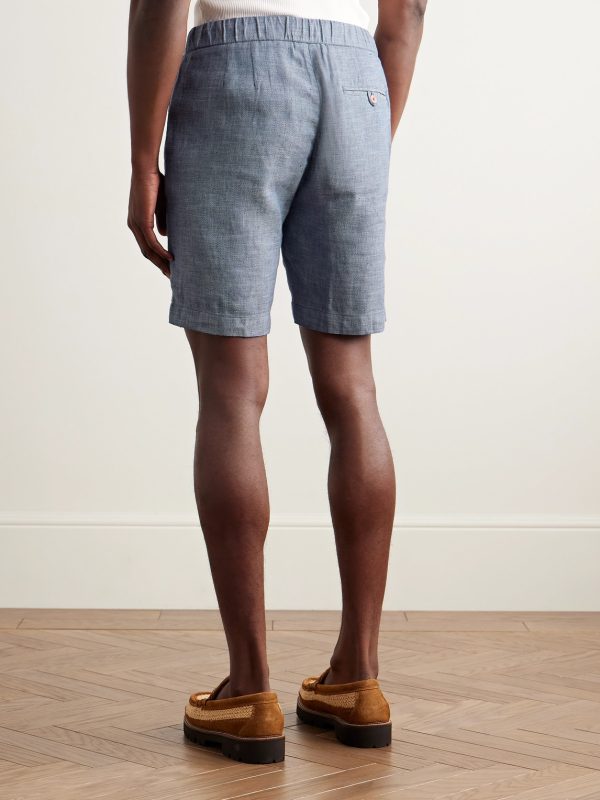 Felipe Slim-Fit Linen and Cotton-Blend Drawstring Shorts - BK
