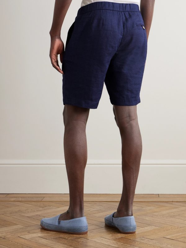 Felipe Slim-Fit Linen and Cotton-Blend Drawstring Shorts - BK