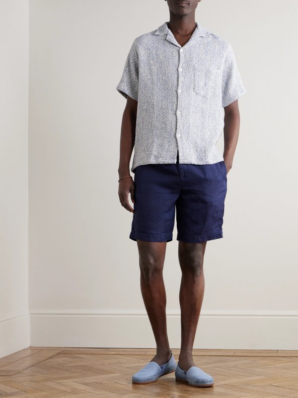 Felipe Slim-Fit Linen and Cotton-Blend Drawstring Shorts - OU
