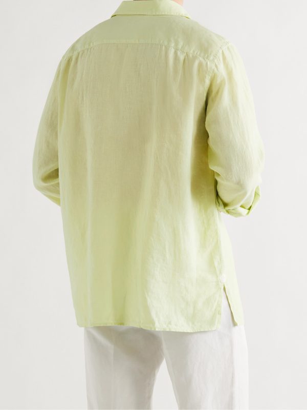 André Linen Half-Placket Shirt - BK André Linen Half-Placket Shirt - BK
