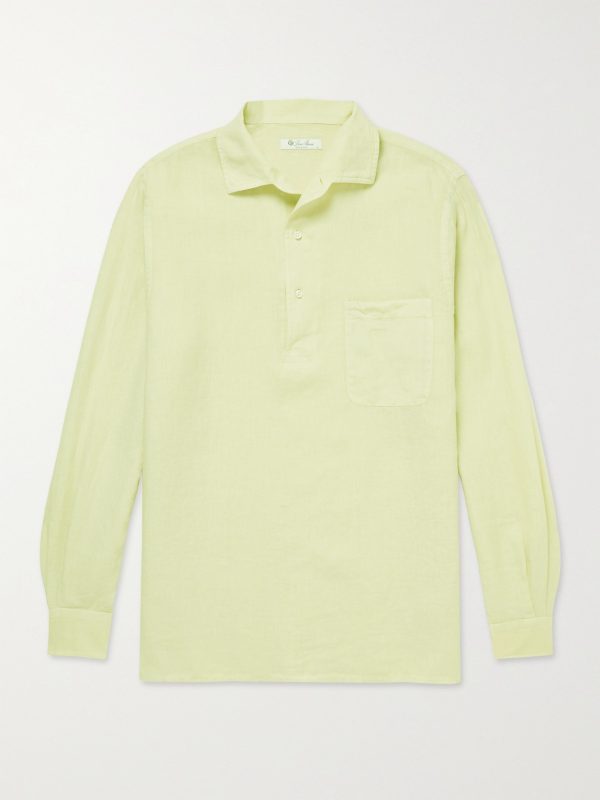 André Linen Half-Placket Shirt André Linen Half-Placket Shirt