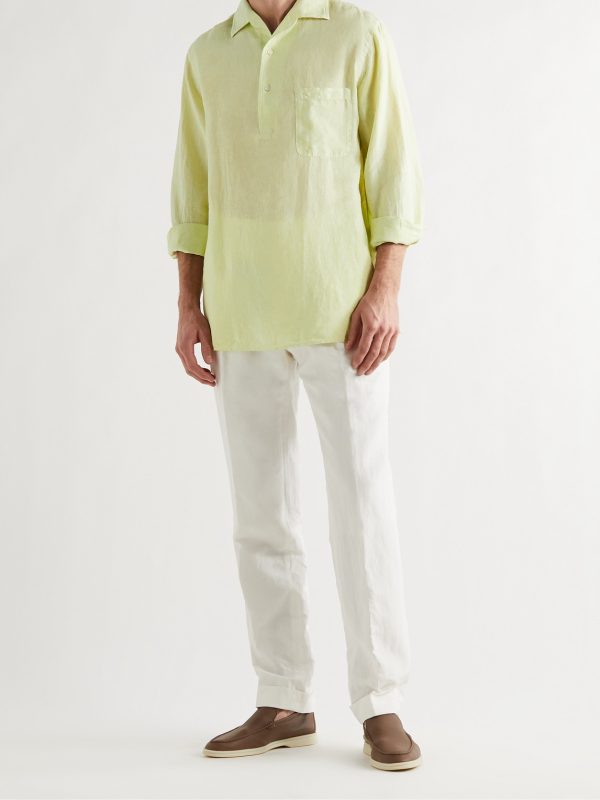 André Linen Half-Placket Shirt - OU André Linen Half-Placket Shirt - OU