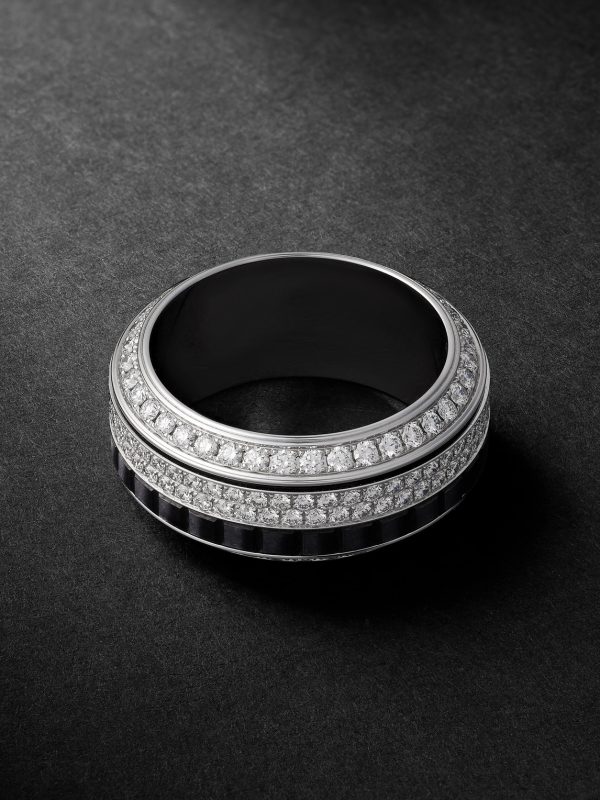 Possession 18-Karat White Gold, Diamond and Ceramic Ring - BK