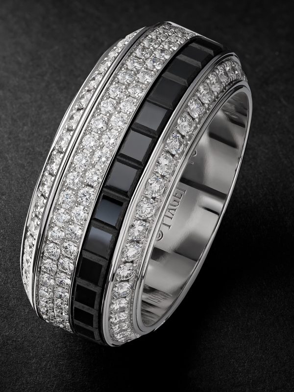 Possession 18-Karat White Gold, Diamond and Ceramic Ring - CU