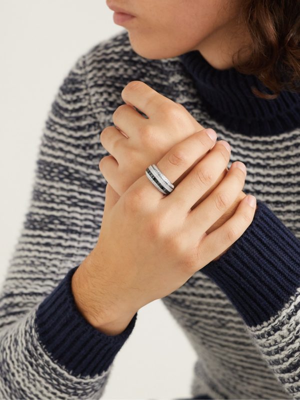 Possession 18-Karat White Gold, Diamond and Ceramic Ring - FR