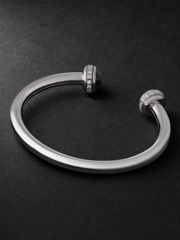 Possession 18-Karat White Gold, Diamond and Ceramic Cuff - BK Possession 18-Karat White Gold, Diamond and Ceramic Cuff - BK