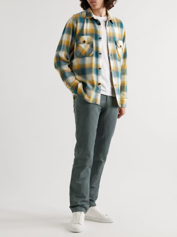 Cotton and Linen-Blend Twill Chinos - OU Cotton and Linen-Blend Twill Chinos - OU