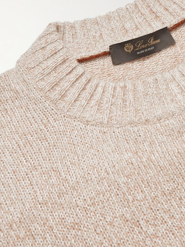 Striped Silk, Camel and Cashmere-Blend Sweater - CU