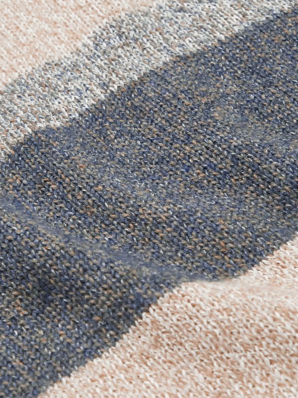 Striped Silk, Camel and Cashmere-Blend Sweater - E1