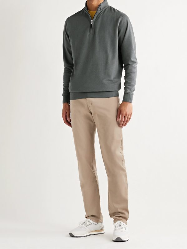 Ultimate Stretch Cotton and Modal-Blend Sateen Trousers - OU