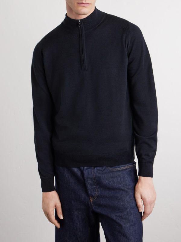 Tapton Slim-Fit Merino Wool Half-Zip Sweater - FR Tapton Slim-Fit Merino Wool Half-Zip Sweater - FR