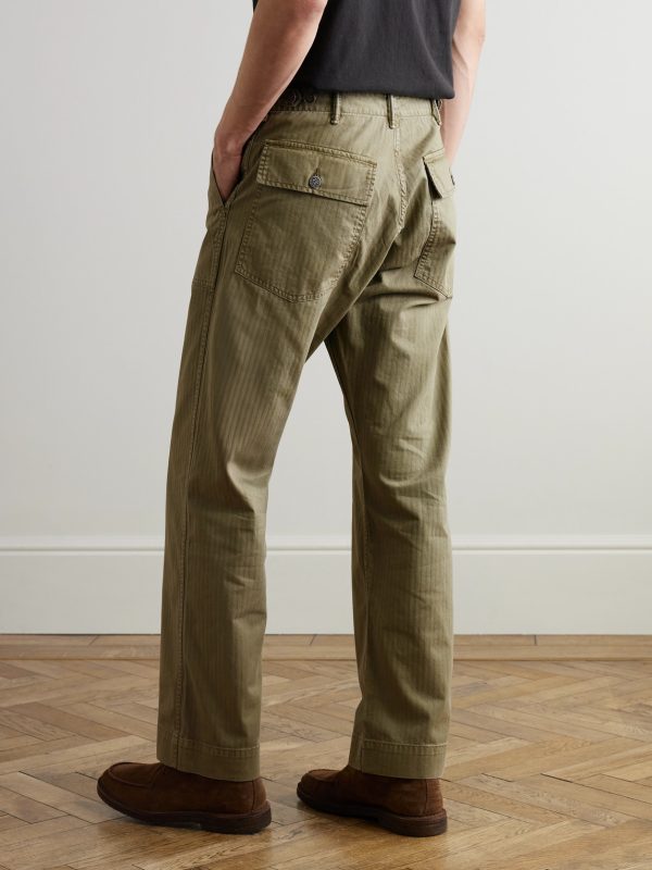 Cotton-Herringbone Trousers - BK