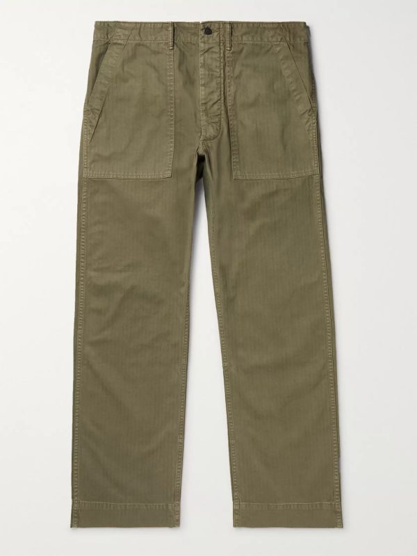 Cotton-Herringbone Trousers