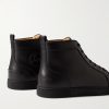 Louis Leather High-Top Sneakers - BK Louis Leather High-Top Sneakers - BK
