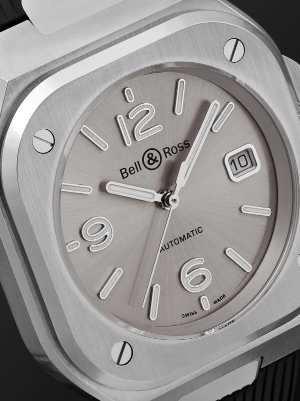 BR 05 Grey Steel Automatic 40mm Stainless Steel and Rubber Watch, Ref. No. BR05A-GR-ST/SRB - CU BR 05 Grey Steel Automatic 40mm Stainless Steel and Rubber Watch, Ref. No. BR05A-GR-ST/SRB - CU