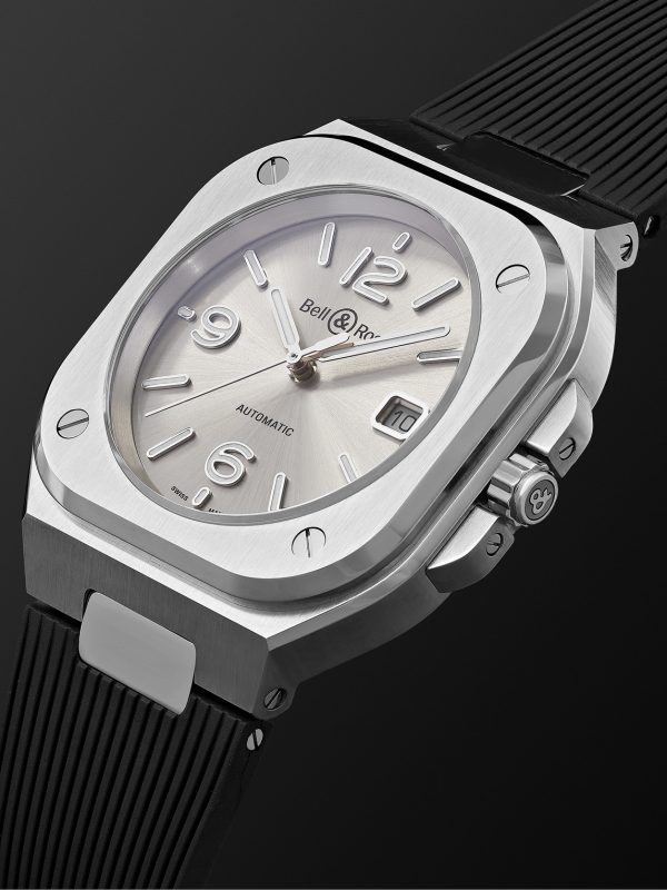 BR 05 Grey Steel Automatic 40mm Stainless Steel and Rubber Watch, Ref. No. BR05A-GR-ST/SRB - FR BR 05 Grey Steel Automatic 40mm Stainless Steel and Rubber Watch, Ref. No. BR05A-GR-ST/SRB - FR