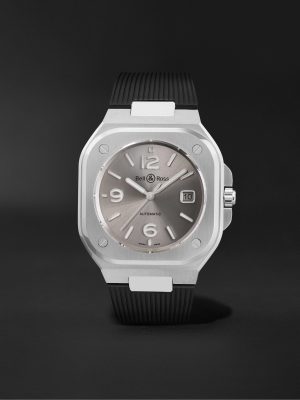 BR 05 Grey Steel Automatic 40mm Stainless Steel and Rubber Watch, Ref. No. BR05A-GR-ST/SRB