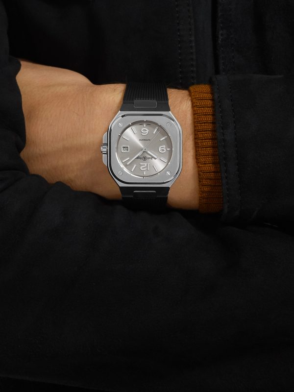 BR 05 Grey Steel Automatic 40mm Stainless Steel and Rubber Watch, Ref. No. BR05A-GR-ST/SRB - OU BR 05 Grey Steel Automatic 40mm Stainless Steel and Rubber Watch, Ref. No. BR05A-GR-ST/SRB - OU