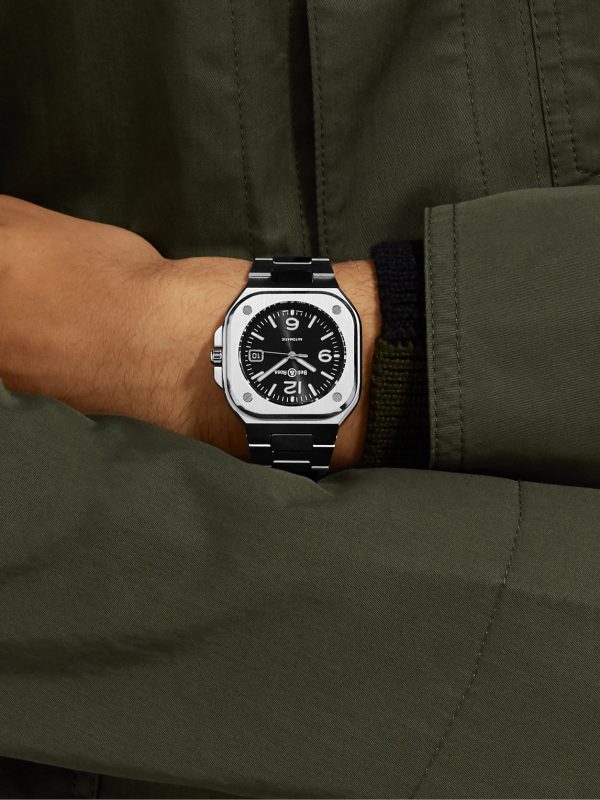 BR 05 Black Steel Automatic 40mm Stainless Steel Watch, Ref. No. BR05A-BL-ST/SST - OU BR 05 Black Steel Automatic 40mm Stainless Steel Watch, Ref. No. BR05A-BL-ST/SST - OU