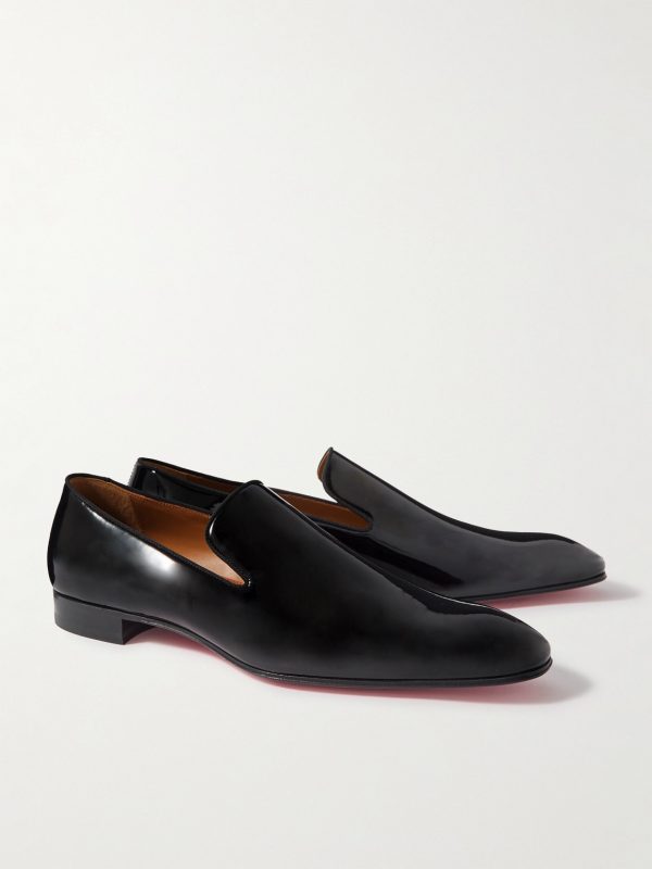 Dandelion Grosgrain-Trimmed Patent-Leather Loafers - FR Dandelion Grosgrain-Trimmed Patent-Leather Loafers - FR