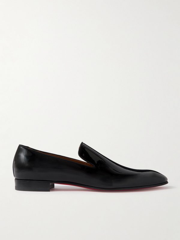 Dandelion Grosgrain-Trimmed Patent-Leather Loafers Dandelion Grosgrain-Trimmed Patent-Leather Loafers