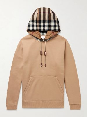 Checked Cotton-Blend Jersey Hoodie Checked Cotton-Blend Jersey Hoodie