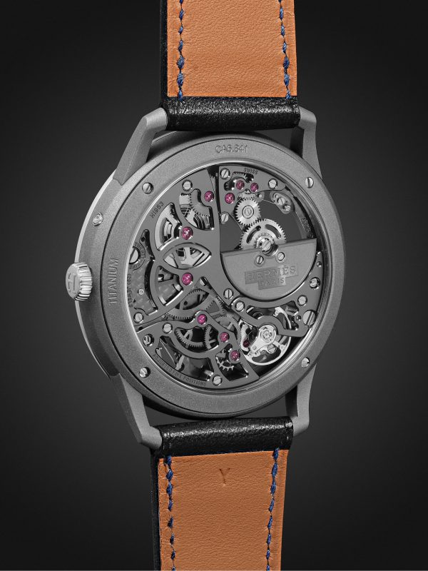 Slim d'Hermès Squelette Lune 39.5mm Automatic Titanium and Leather Watch, Ref. No. 054695WW00 - BK Slim d'Hermès Squelette Lune 39.5mm Automatic Titanium and Leather Watch, Ref. No. 054695WW00 - BK