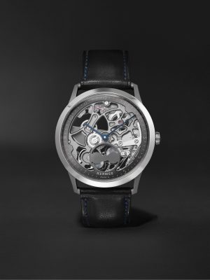Slim d'Hermès Squelette Lune 39.5mm Automatic Titanium and Leather Watch, Ref. No. 054695WW00