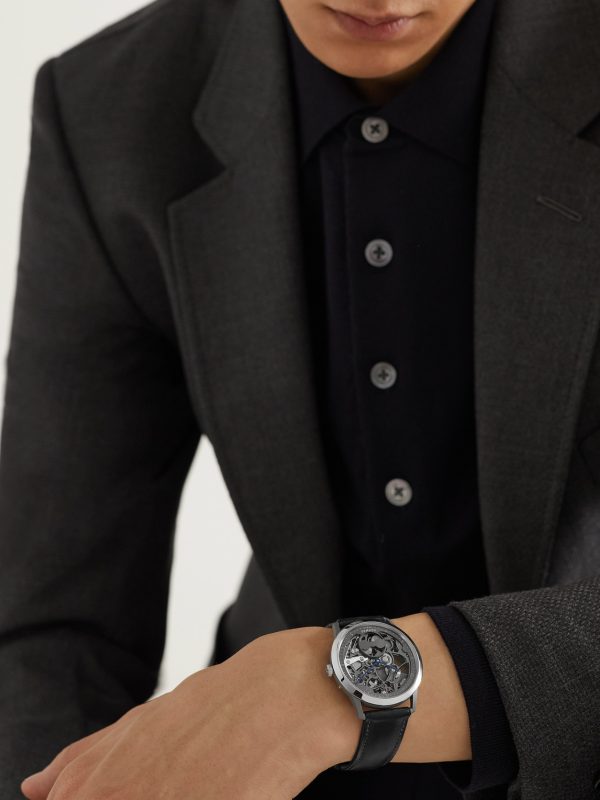 Slim d'Hermès Squelette Lune 39.5mm Automatic Titanium and Leather Watch, Ref. No. 054695WW00 - OU Slim d'Hermès Squelette Lune 39.5mm Automatic Titanium and Leather Watch, Ref. No. 054695WW00 - OU
