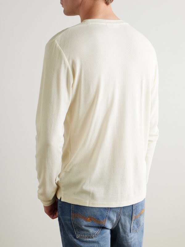 Clive Waffle-Knit Cotton and Modal-Blend T-Shirt - BK Clive Waffle-Knit Cotton and Modal-Blend T-Shirt - BK