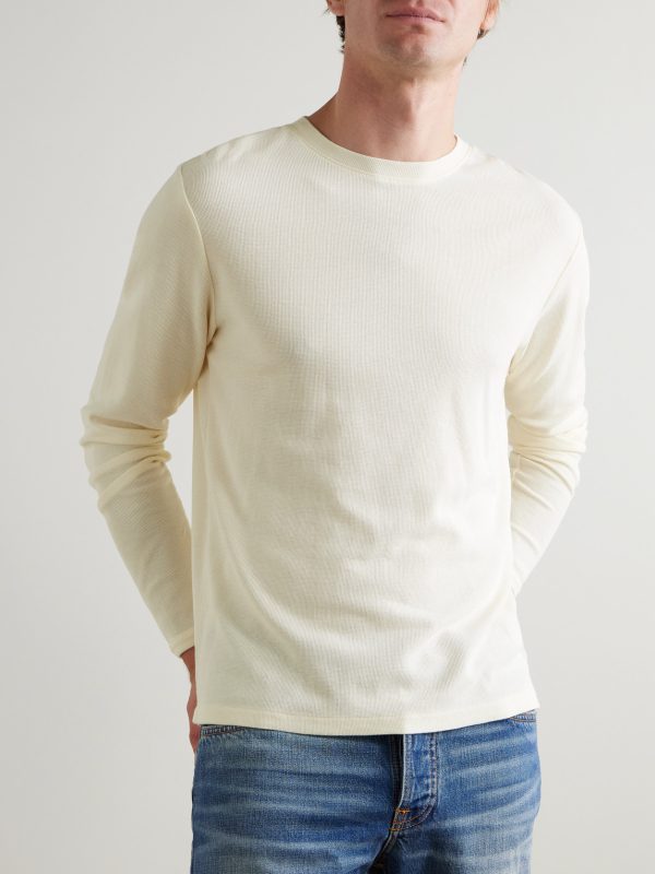 Clive Waffle-Knit Cotton and Modal-Blend T-Shirt - FR Clive Waffle-Knit Cotton and Modal-Blend T-Shirt - FR