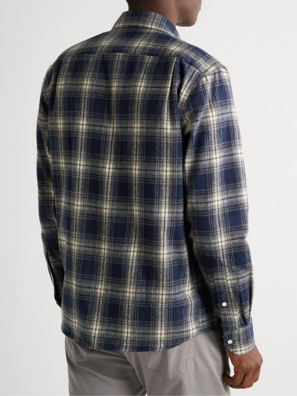 Button-Down Collar Checked Cotton-Flannel Shirt - BK Button-Down Collar Checked Cotton-Flannel Shirt - BK