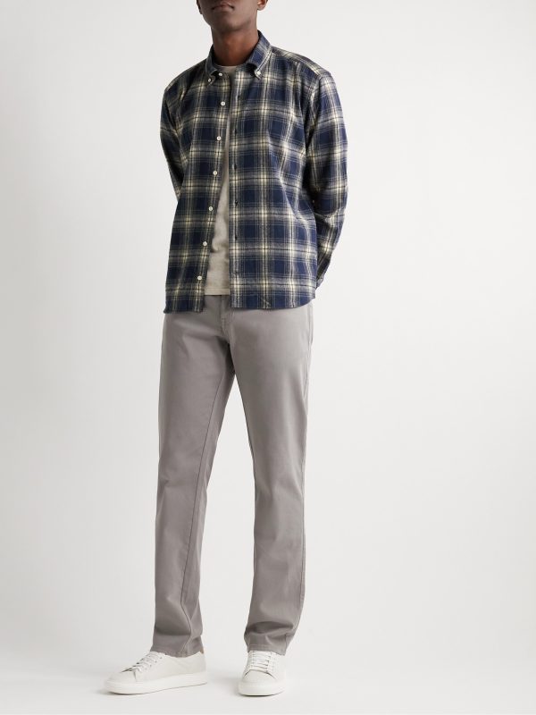 Button-Down Collar Checked Cotton-Flannel Shirt - OU Button-Down Collar Checked Cotton-Flannel Shirt - OU