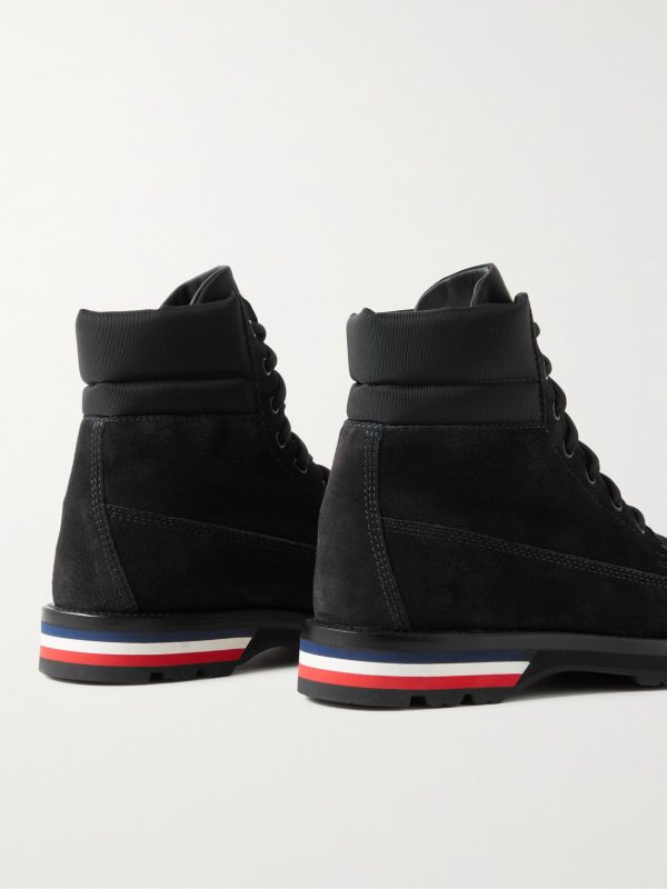 Vancouver Shell-Trimmed Suede Hiking Boots - BK
