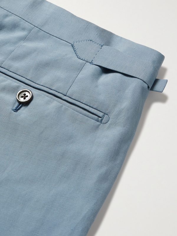 Shelton Slim-Fit Silk and Linen-Blend Suit Trousers - CU Shelton Slim-Fit Silk and Linen-Blend Suit Trousers - CU